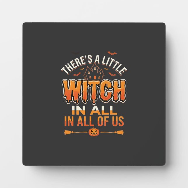 Little Witch Halloween Witch Typography Design_1 Plaque (Front)