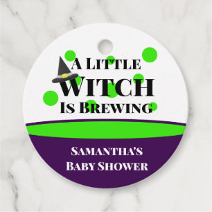 Little Witch is Brewing Halloween Baby Shower Favour Tags