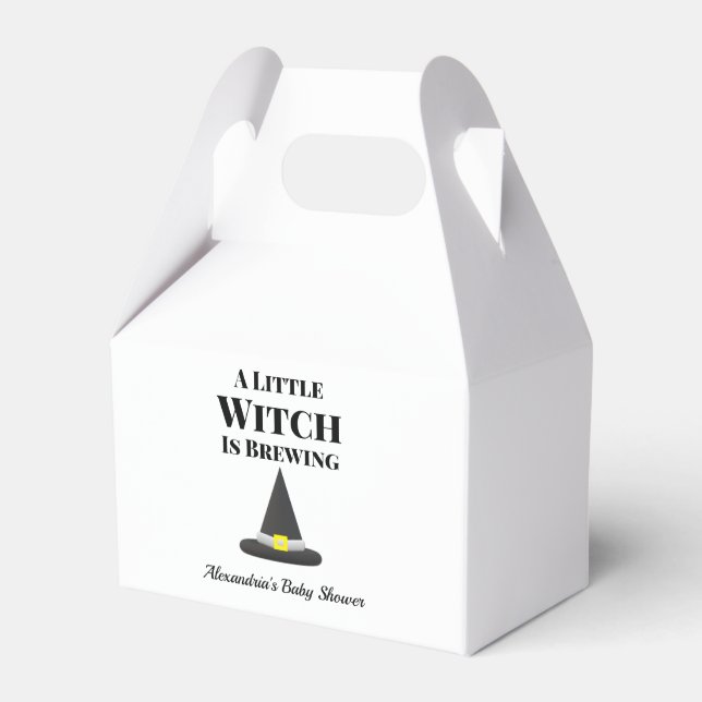 Little Witch is Brewing Halloween Pregnancy Favour Box (Front Side)