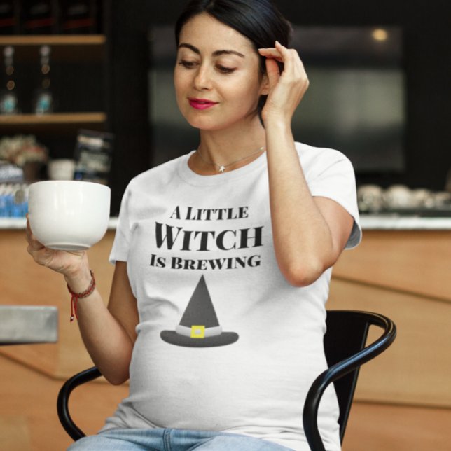 Little Witch is Brewing Halloween Pregnancy T-Shirt (Creator Uploaded)