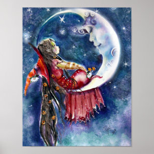 Little Witch & Moon Poster