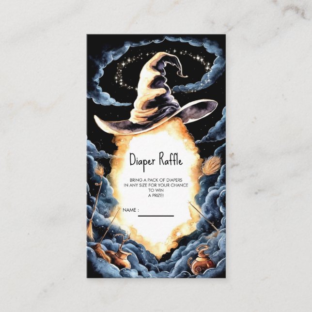 Little Wizard Hat Baby Shower Enclosure Card (Front)