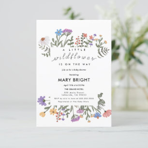 Little Wldflower Theme Field Baby Shower Invitation