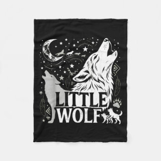 Little Wolf Gifts Matching Family Tribe Wolves Fleece Blanket