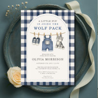 Little Wolf Gingham Clothesline Baby Shower