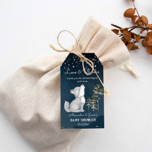 Little wolf themed baby shower favour gift gift tags