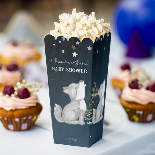 Little wolf themed baby shower favours popcorn favour box