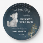 Little wolf themed baby shower tableware