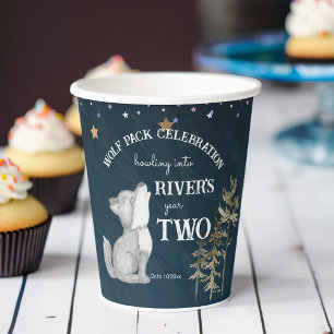 Little wolf themed birthday party printed paper cups