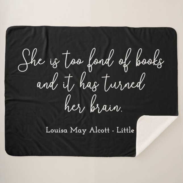 Little Women Quote II - Handwriting Style Sherpa Blanket (Front (Horizontal))