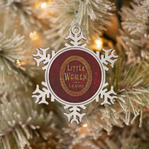 Little Women Snowflake Pewter Christmas Ornament