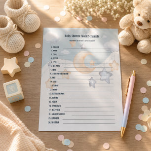 Little Wonders Celestial Baby Word Scramble Game Notepad
