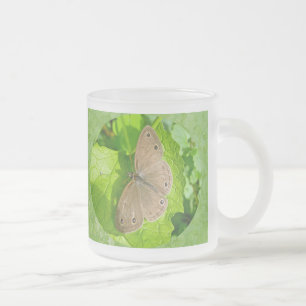 Little Wood Satyr Butterfly Frosted Glass Coffee Mug