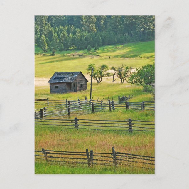 Little wooden barn on farm postcard (Front)