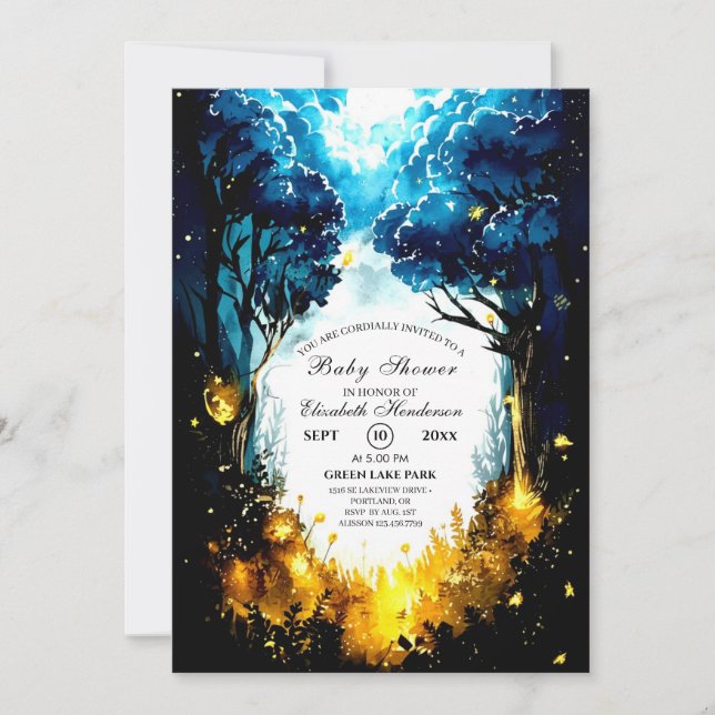 Little Woodland Forest Baby Shower Invitation (Front)