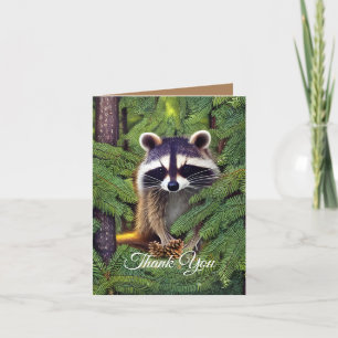 Little Woodland Wilderness Raccoon Thank You Card