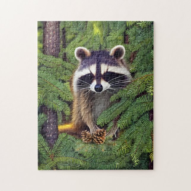 Little Woodland Wilderness Racoon Jigsaw Puzzle (Vertical)