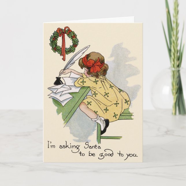 Little Writer Merry Christmas Card (Front)