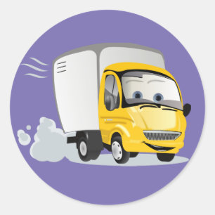 Little Yellow Cartoon Truck for Kids! Classic Round Sticker