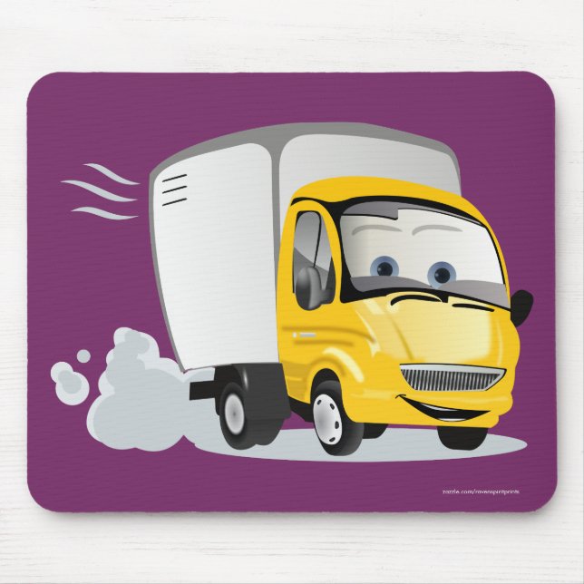 Little Yellow Cartoon Truck for Kids! Mouse Mat (Front)