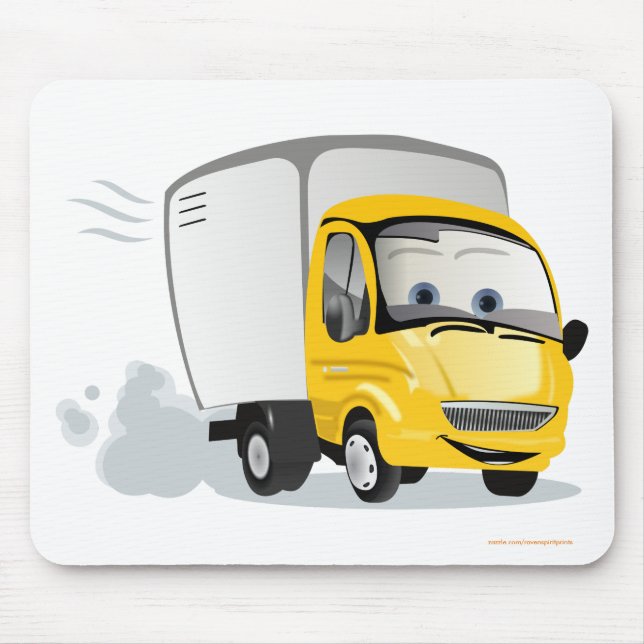 Little Yellow Cartoon Truck for Kids! Mouse Mat (Front)