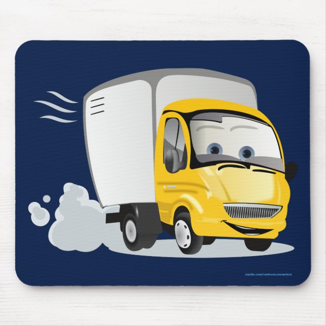 Little Yellow Cartoon Truck for Kids! Mouse Mat (Front)
