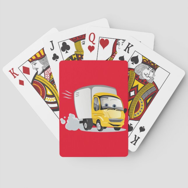 Little Yellow Cartoon Truck for Kids! Playing Cards (Back)