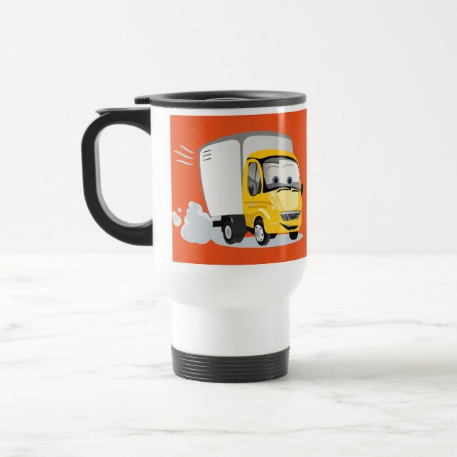 Little Yellow Cartoon Truck for Kids! Travel Mug (Left)
