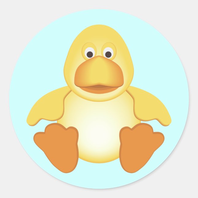 Little Yellow Duck Classic Round Sticker (Front)