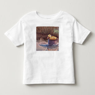 Little Yellow Duckling Playing In Bucket Toddler T-Shirt