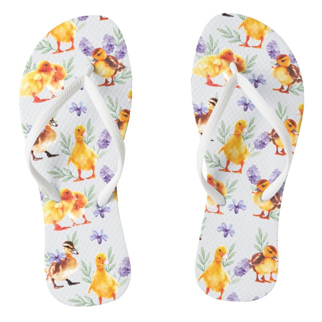 Little yellow ducks flip flops (Footbed)