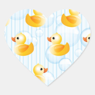 Little Yellow Ducks Heart Sticker