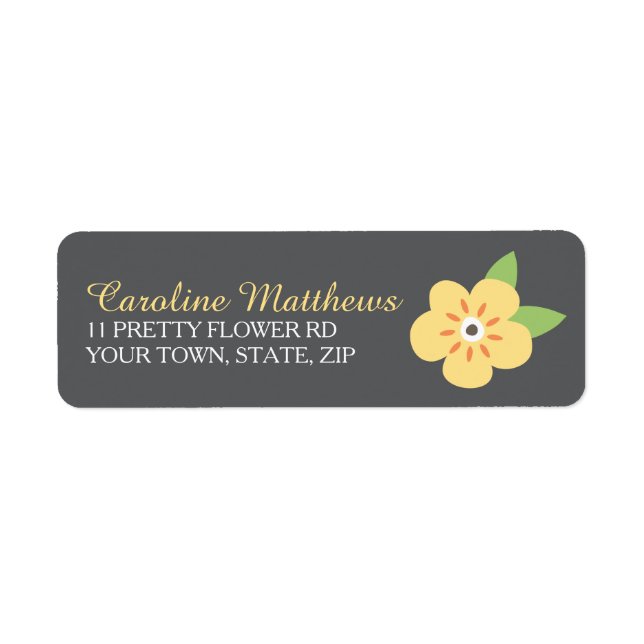 Little yellow flower custom return address (Front)