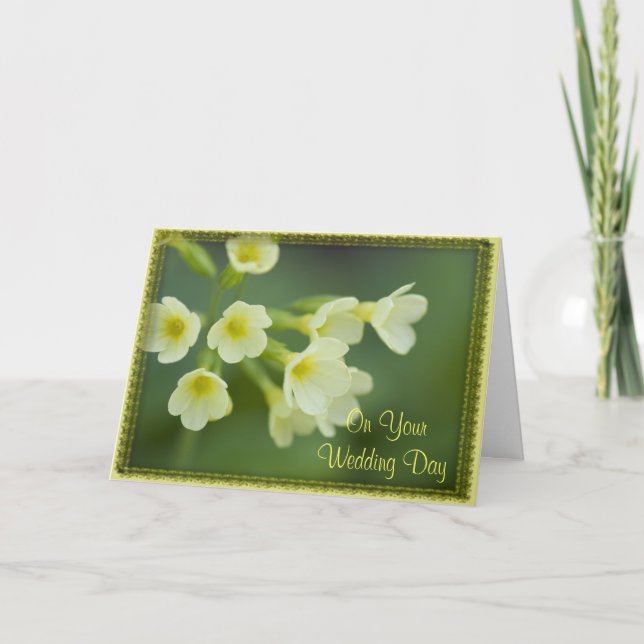 Little Yellow Flowers Blended Family Wedding Card (Front)