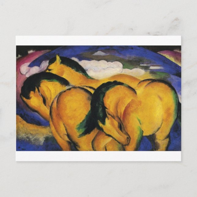 Little Yellow Horses by Franz Marc Postcard (Front)