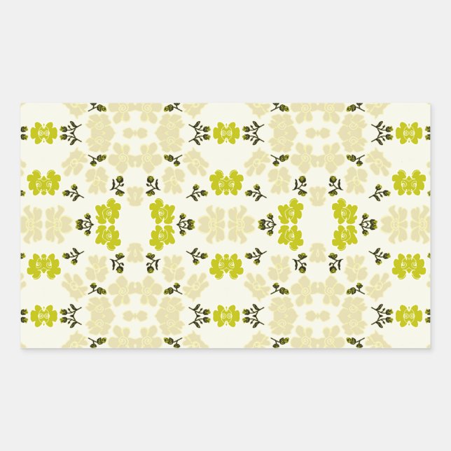 Little Yellow Roses Rectangular Sticker (Front)