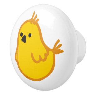 Little Yellow Sunshine Bird - Cute Cartoon Chick Ceramic Knob