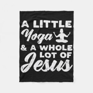 Little Yoga Lot Of Jesus Yogi God Meditation Chris Fleece Blanket