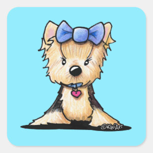 Little Yorkie Boo Square Sticker