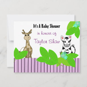 Little Zebra and Giraffe Baby Shower Invitation