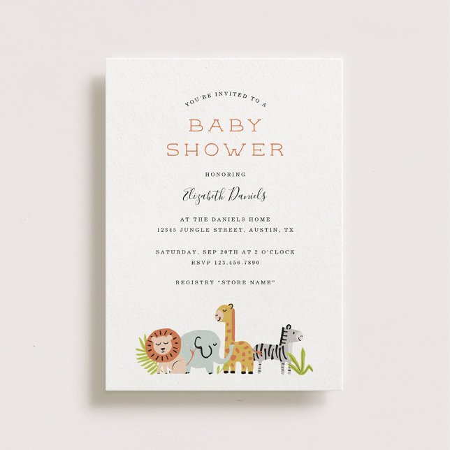 Little Zoo Animals Baby Shower Invitation (Creator Uploaded)