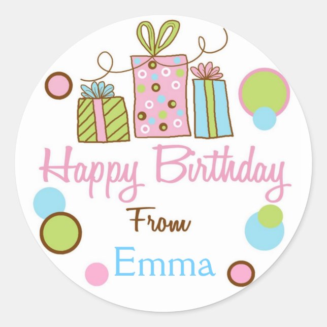 Littlebeane Birthday Gift Stickers (Front)