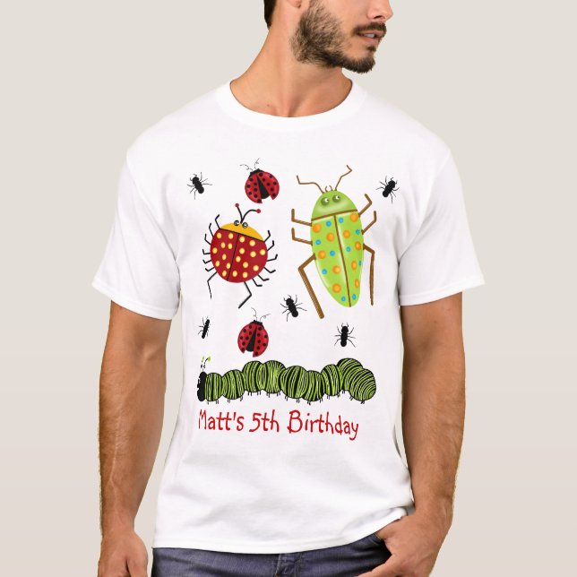 Littlebeane Bugs Insects  Ladybug Ant Caterpillar T-Shirt (Front)