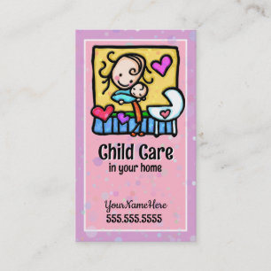 LIttleGirlie Babysitter Child Care Custom card PNK