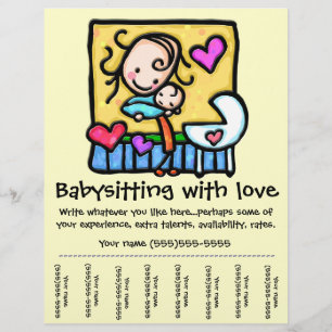 LittleGirlie Babysitting custom tear-sheet flyer