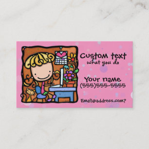 LittleGirlie designer writer bookkeeper cutie PNK Business Card