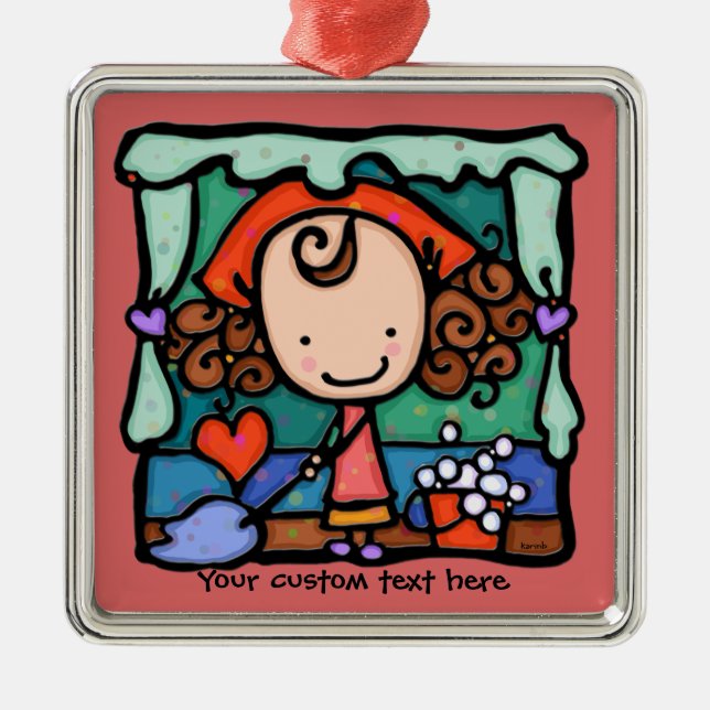 LittleGirlie is a little clean freak! ROSE Metal Tree Decoration (Front)