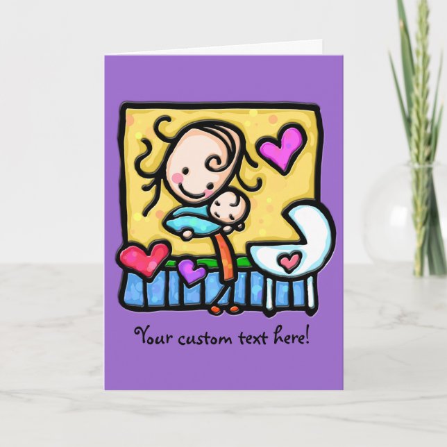 LittleGirlie loves her baby! Card (Front)