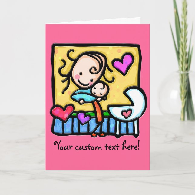 LittleGirlie loves her baby! Card (Front)