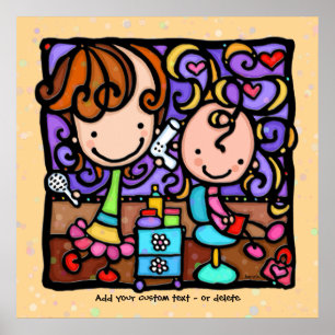 LittleGirlie loves her Hair Salon TAN custom art Poster